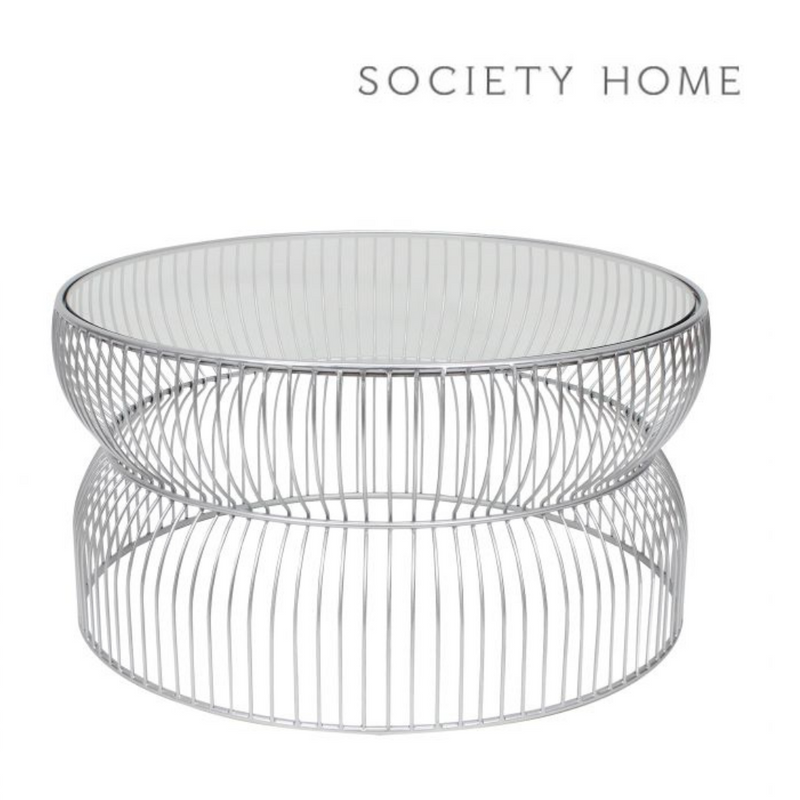 Ronis Bamford Coffee Table 76x76x40.5cm Silver White