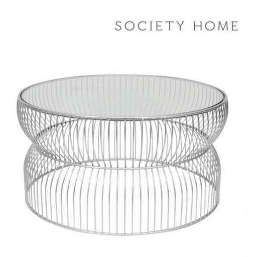 Ronis Bamford Coffee Table 76x76x40.5cm Silver White