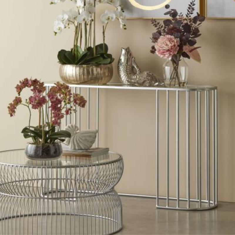 Ronis Bamford Coffee Table 76x76x40.5cm Silver White