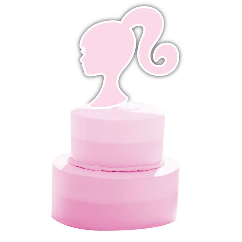 Barbie Acrylic Cake Topper – stylish reusable pink Barbie logo cake decoration for birthdays and parties
