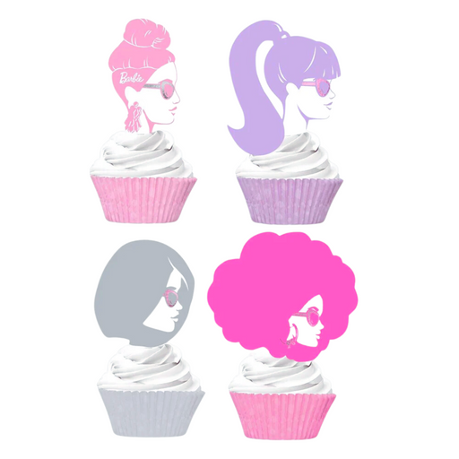 Barbie Cupcake and Pick Set 24pk – Barbie-themed cupcake cases and picks for party desserts
