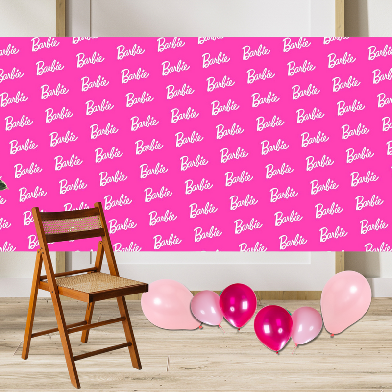 Barbie Horizontal Scene Setter – vibrant Barbie party backdrop for photo booths and wall decoration