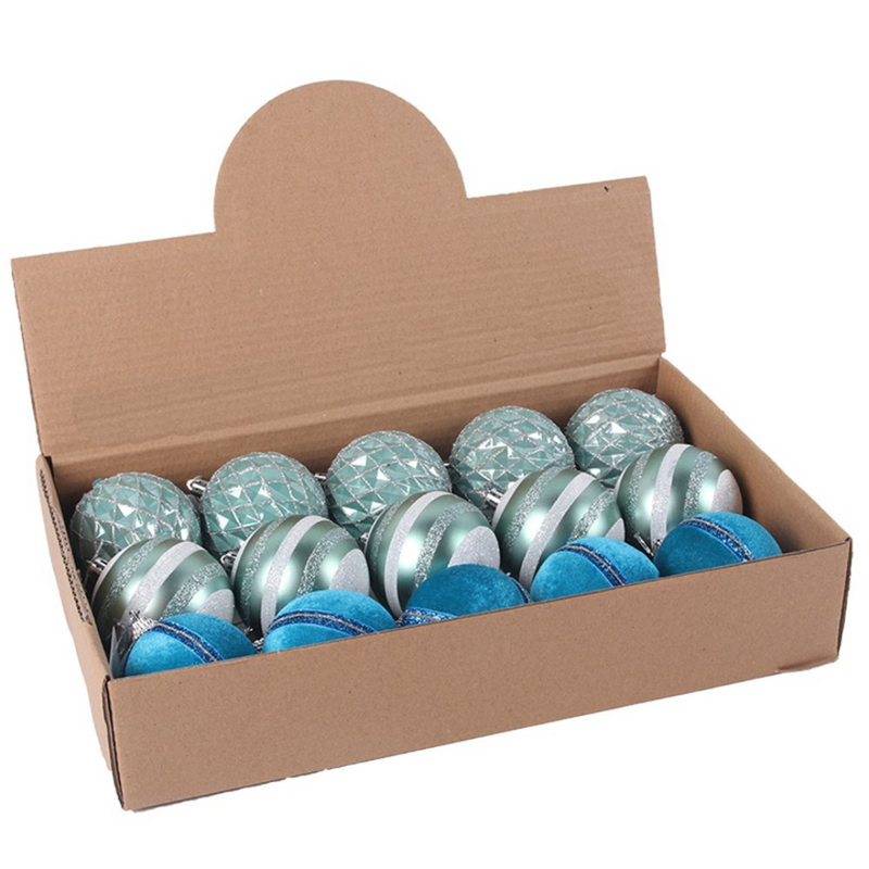 Ronis Bauble Mint Green 8cm In Pdq 3 Asstd