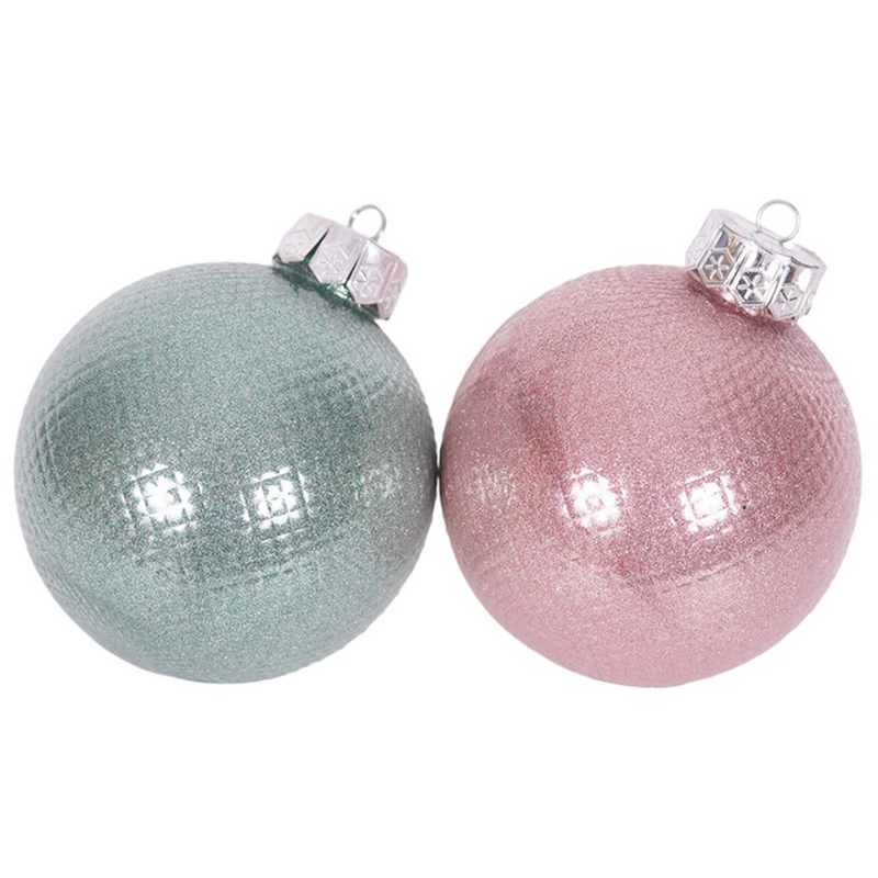 Ronis Bauble 12cm Pale Pink and Mint Assorted