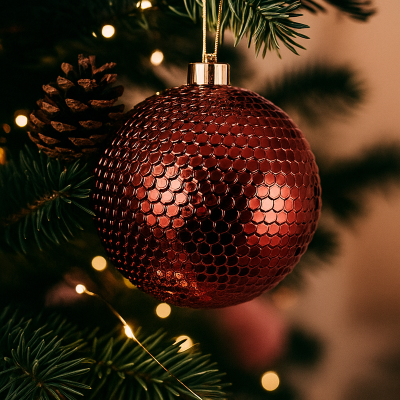 Large burgundy Christmas bauble 15cm glossy holiday tree ornament