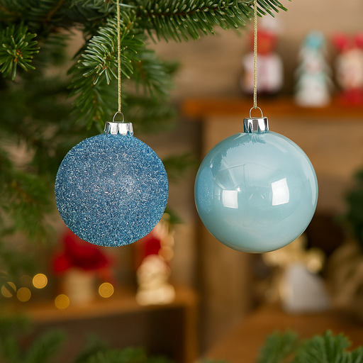 Bauble 15cm Pale Blue Assorted – Elegant large Christmas tree ornaments in assorted pale blue finishes