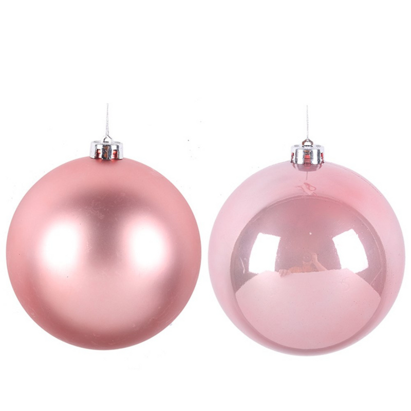 Bauble Pale Pink 2 Asstd 15cm