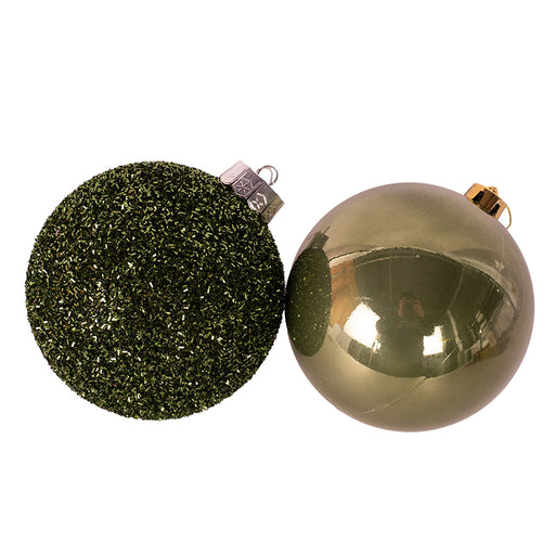 Ronis Bauble Pearl Finish and Tinsel Finish 15cm Emerald Green Assorted