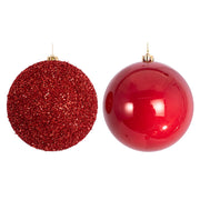 Ronis Bauble Pearl Finish and Tinsel Finish 20cm Red Assorted