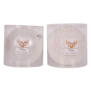 Large 20cm white Christmas bauble with pearl and tinsel finishes assorted