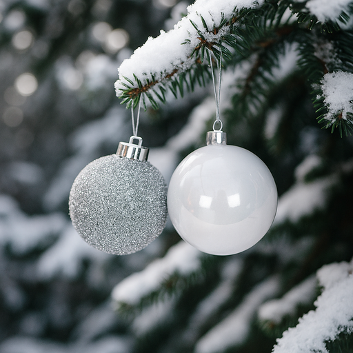 Large 20cm silver Christmas bauble with shiny and tinsel finishes assorted