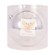 Large 20cm silver Christmas bauble with shiny and tinsel finishes assorted