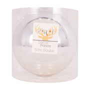 Ronis Bauble Shiny Finish and Tinsel Finish (in PVC Tube) 15cm Silver Assorted