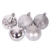 Set of 35 shatterproof Christmas baubles, 6cm assorted finishes, sleigh bells design – thumbnail
