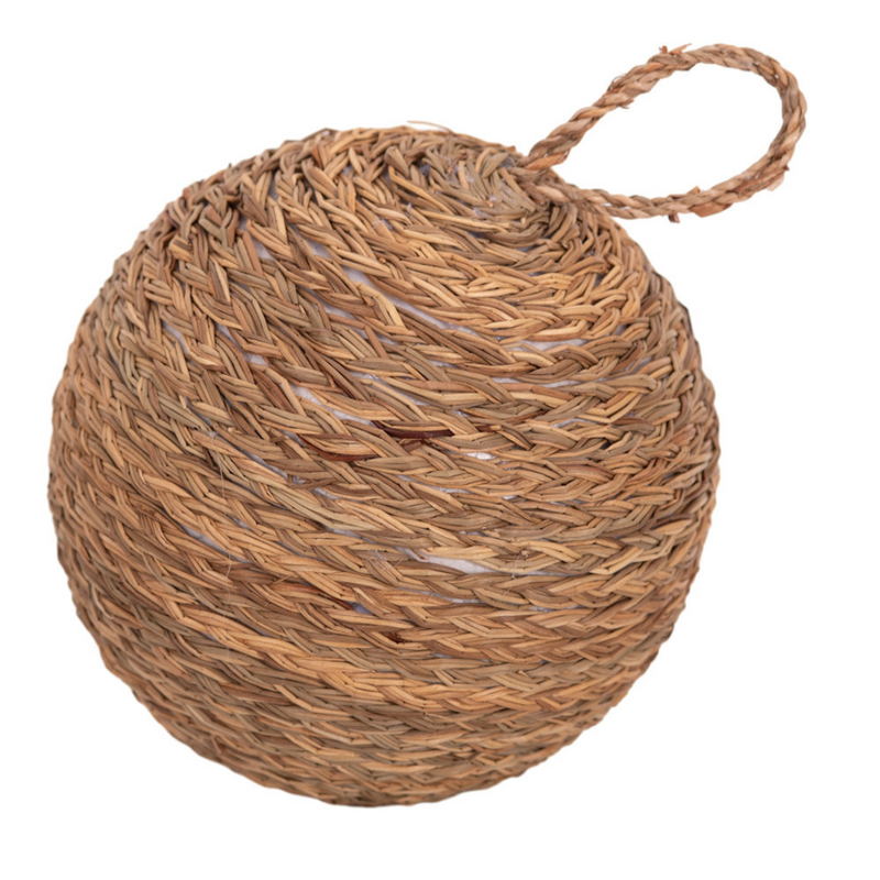 Ronis Bauble Woven Seagrass 20cm
