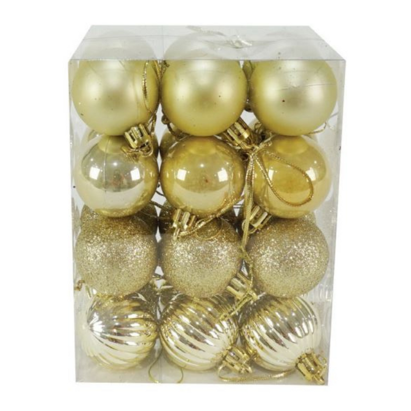 Baubles 4cm Champagne 24pk
