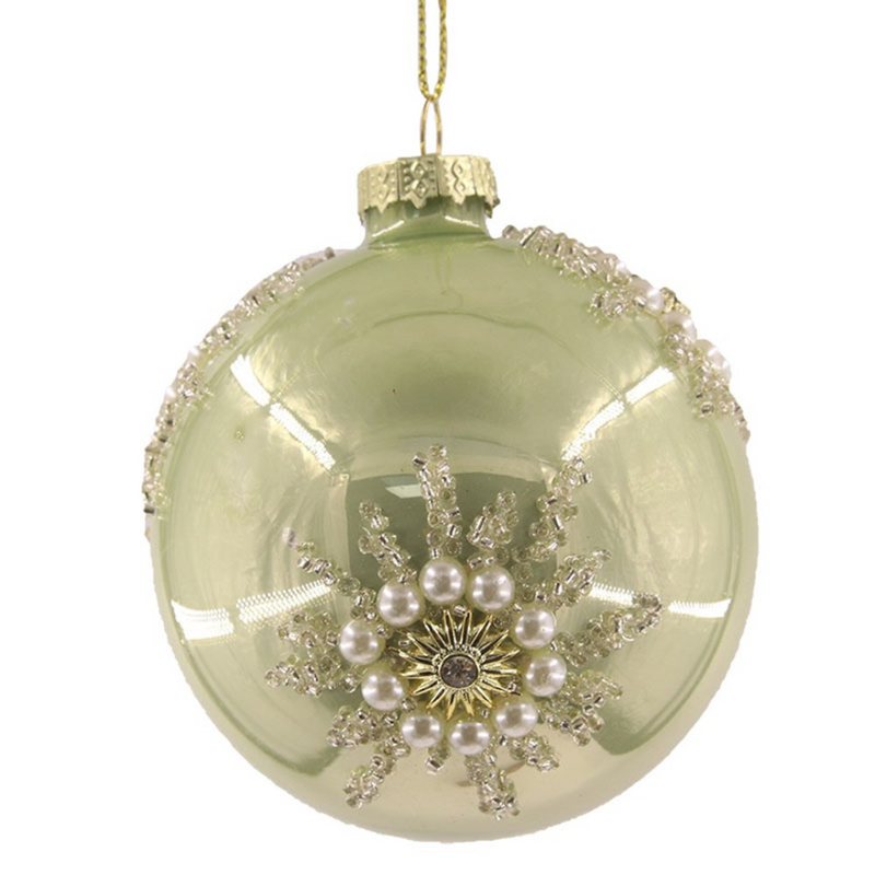 Ronis Baubles Mint Glass 8cm 2 Asstd