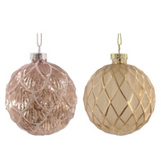 Ronis Baubles Pale Pink Glass 8cm 2 Asstd – thumbnail