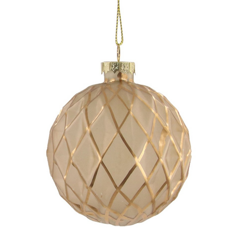 Ronis Baubles Pale Pink Glass 8cm 2 Asstd