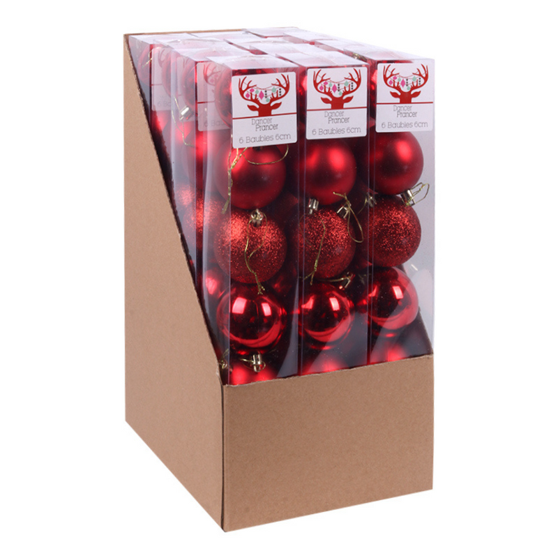 Ronis Baubles Plum Red 6cm Pack of 6