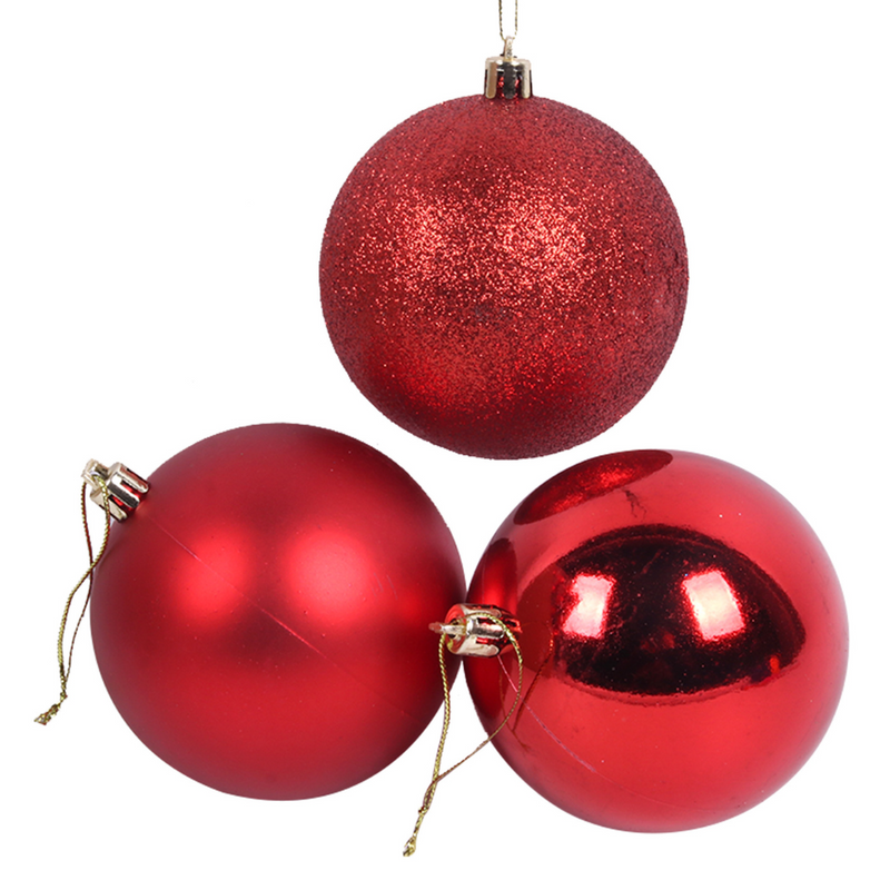 Ronis Baubles Plum Red 8cm Pack of 3