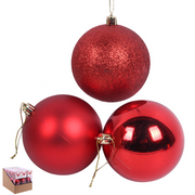 Ronis Baubles Plum Red 8cm Pack of 3 – thumbnail