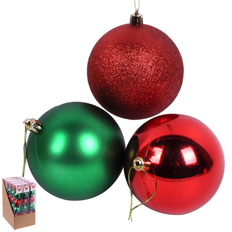 Ronis Baubles Red/Green 6cm Pack of 6