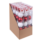 Ronis Baubles Red/White 6cm Pack of 6