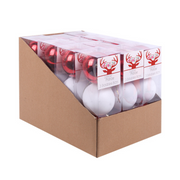 Ronis Baubles Red/White 8cm Pack of 3 – thumbnail