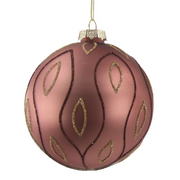 Ronis Baubles Rose Glass 10cm 2 Asstd – thumbnail