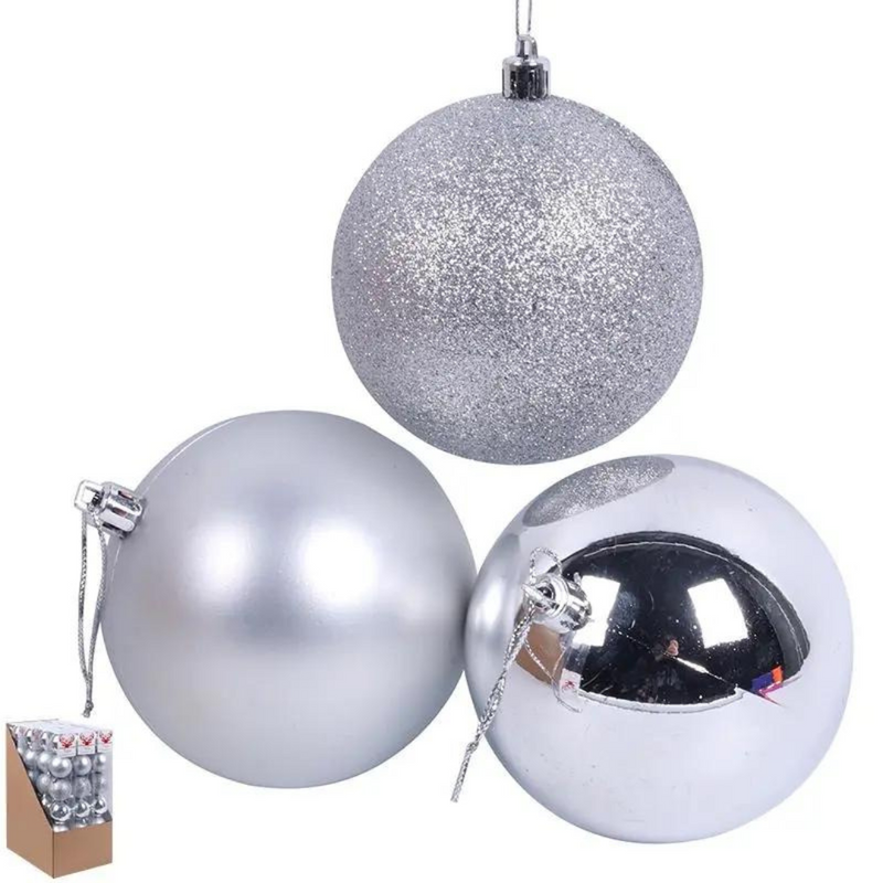 Ronis Baubles Silver 6cm Pack of 6