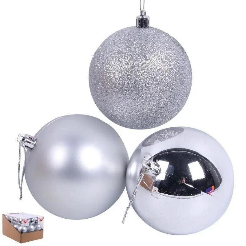 Ronis Baubles Silver 8cm Pack of 3