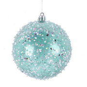 Ronis Baubles Transparent W/Sprinkle Finish 10cm Bauble – thumbnail