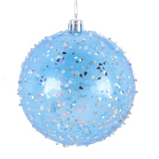 Ronis Baubles Transparent W/Sprinkle Finish 10cm Bauble – thumbnail