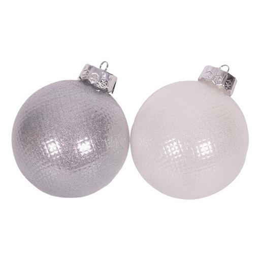 Ronis Baubles 12cm White and Silver Assorted