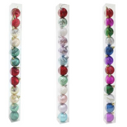 Ronis Baubles Ribbed 5cm 12pk Assorted
