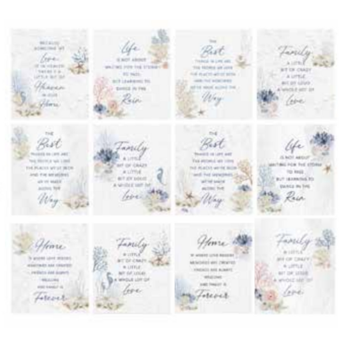 Ronis Beach Inspiration Plaques with Stand On The Back 14x12x0.9cm 12 Asstd
