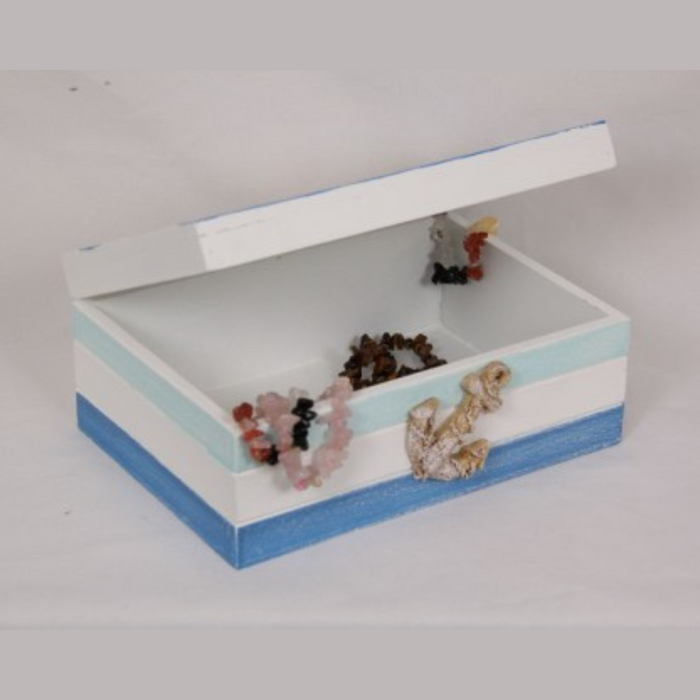 Ronis Beach Trinket Box with Anchor 20x14cm