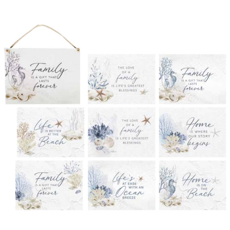 Ronis Beach Family Quotes Wood Signs 30x40x1.8cm Assorted