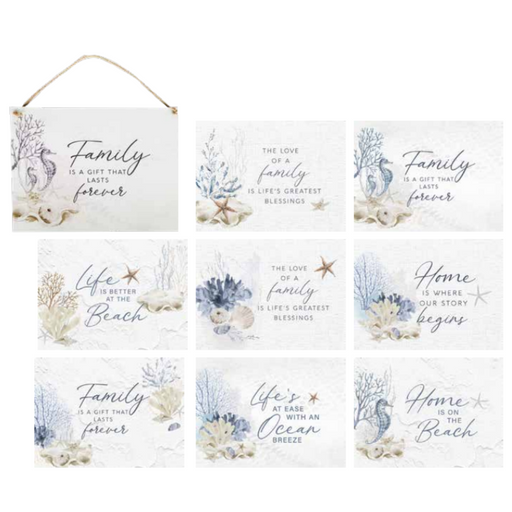 Ronis Beach Family Quotes Wood Signs 30x40x1.8cm Assorted
