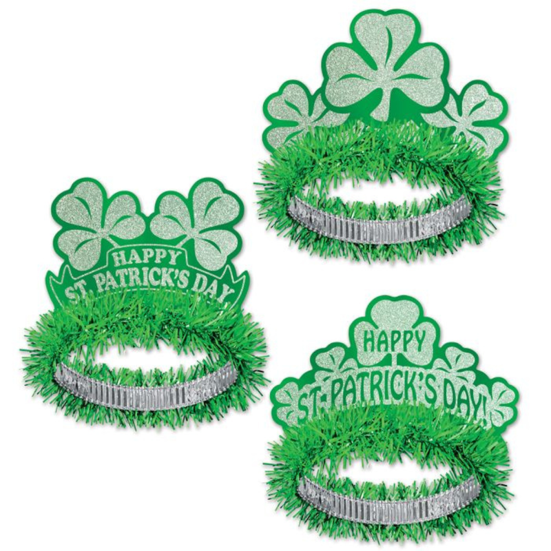 Beistle St Patrick’s Day regal tiara headpiece, Irish themed party accessory.