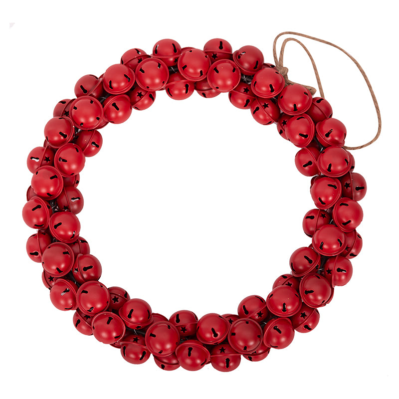 Red Bell Wreath 23cm Christmas hanging decoration