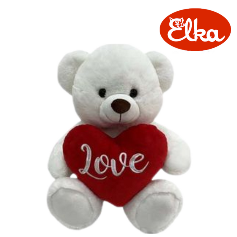 Ronis Belle Bear with Heart White 40cm