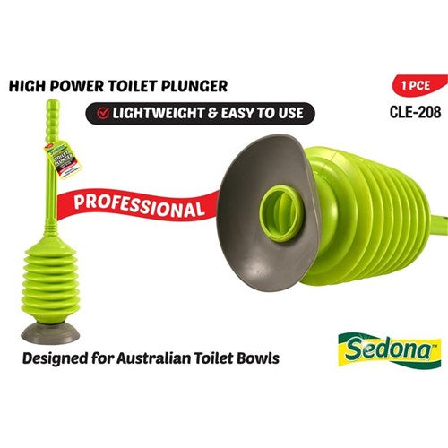Bellow Toilet Power Plunger – heavy-duty plunger with high-pressure bellow design for unclogging toilets