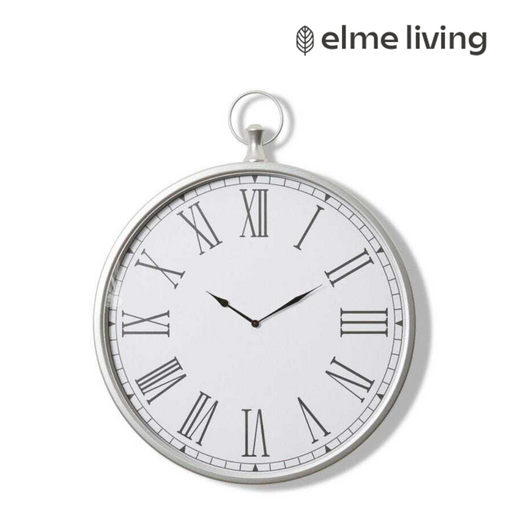 Ronis Bentley Wall Clock 80x5x85cm Silver