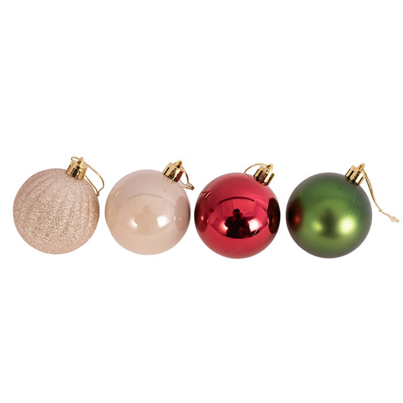 Berry-themed baubles in festive colours for modern Christmas décor