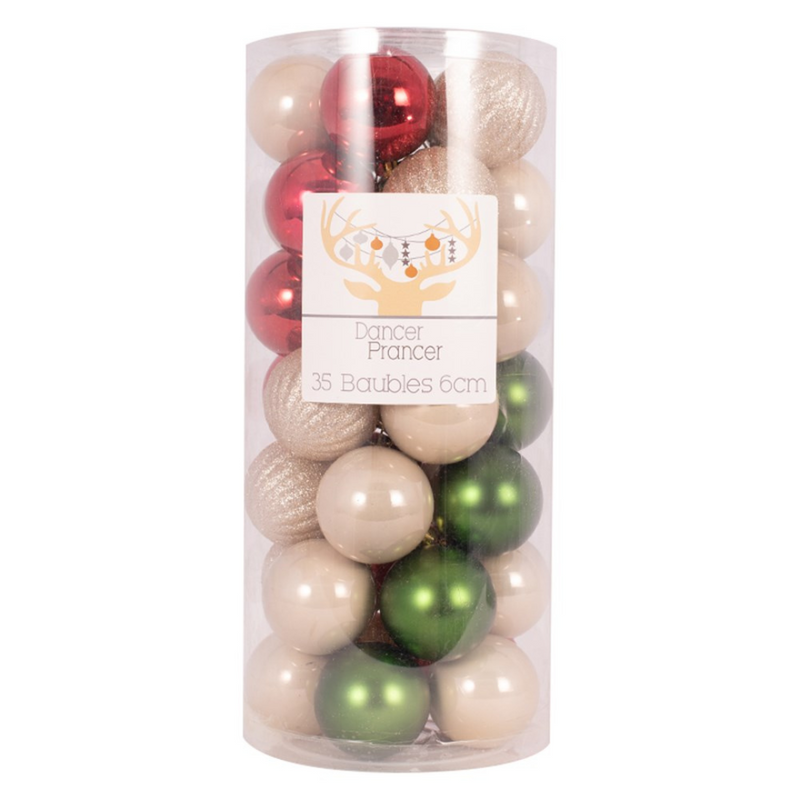 Berry-themed baubles in festive colours for modern Christmas décor