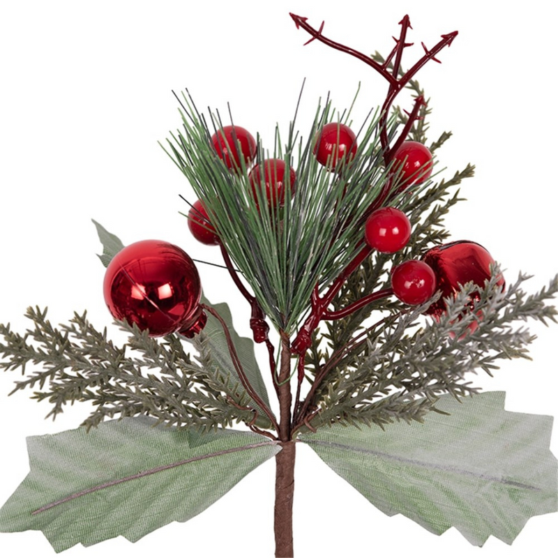 Berry Pick 22cm – Decorative Christmas berry pick for wreaths, garlands, centerpieces, and tree décor