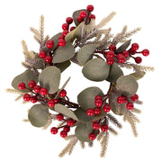 Berry and Leaf Wreath 24cm – Festive Christmas wreath with red berries and green foliage