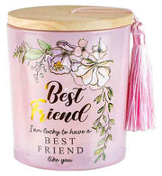 Ronis Best Friend Candle With Wood Lid and Tassel Vanilla 10x13cm